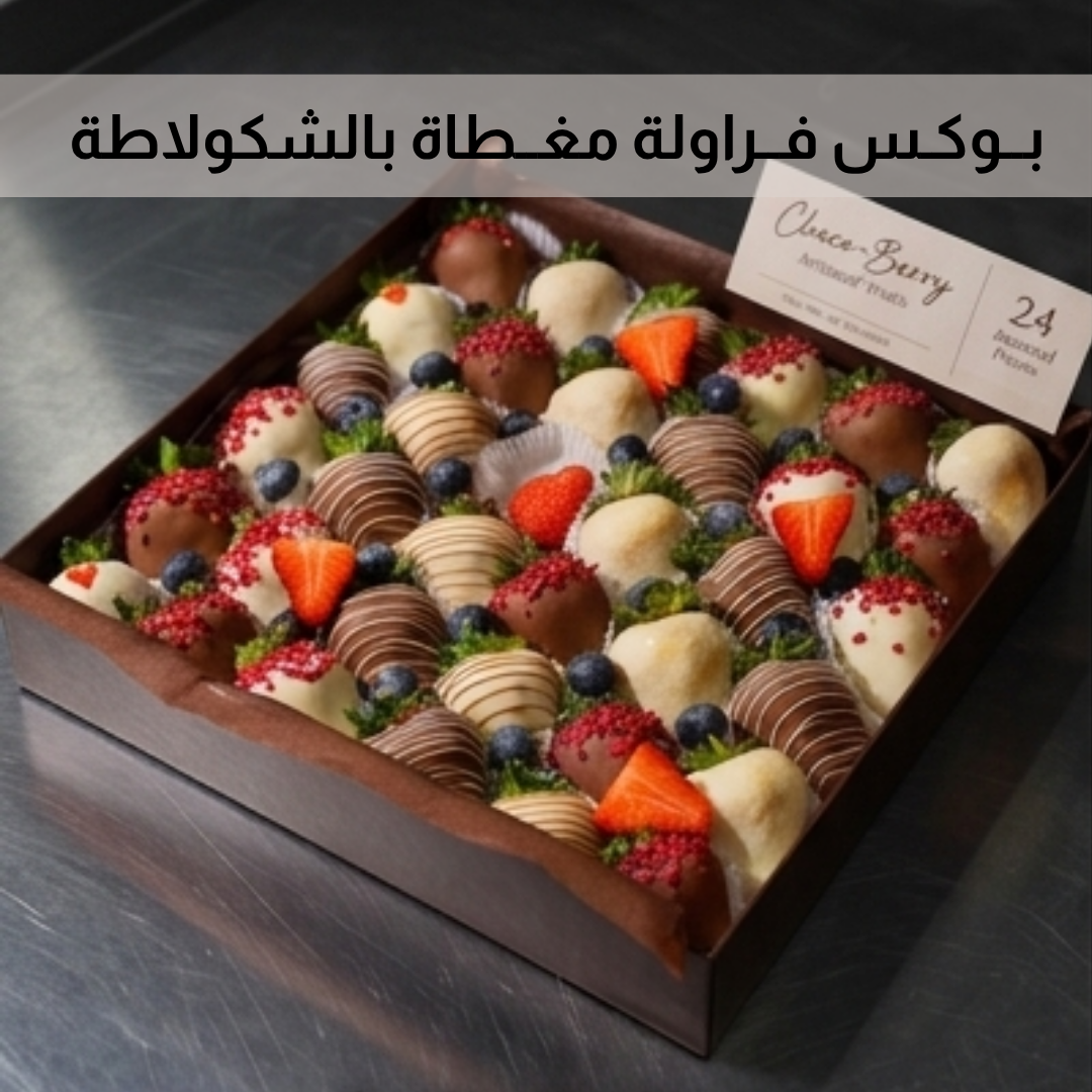بــوكـس فــراولة مغــطاة بالشكولاطة